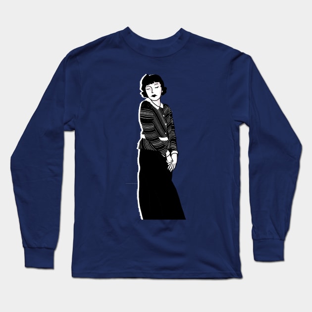 It Happened One Night | Portrait of Claudette Colbert as Ellen "Ellie" Andrews Long Sleeve T-Shirt by tostoini